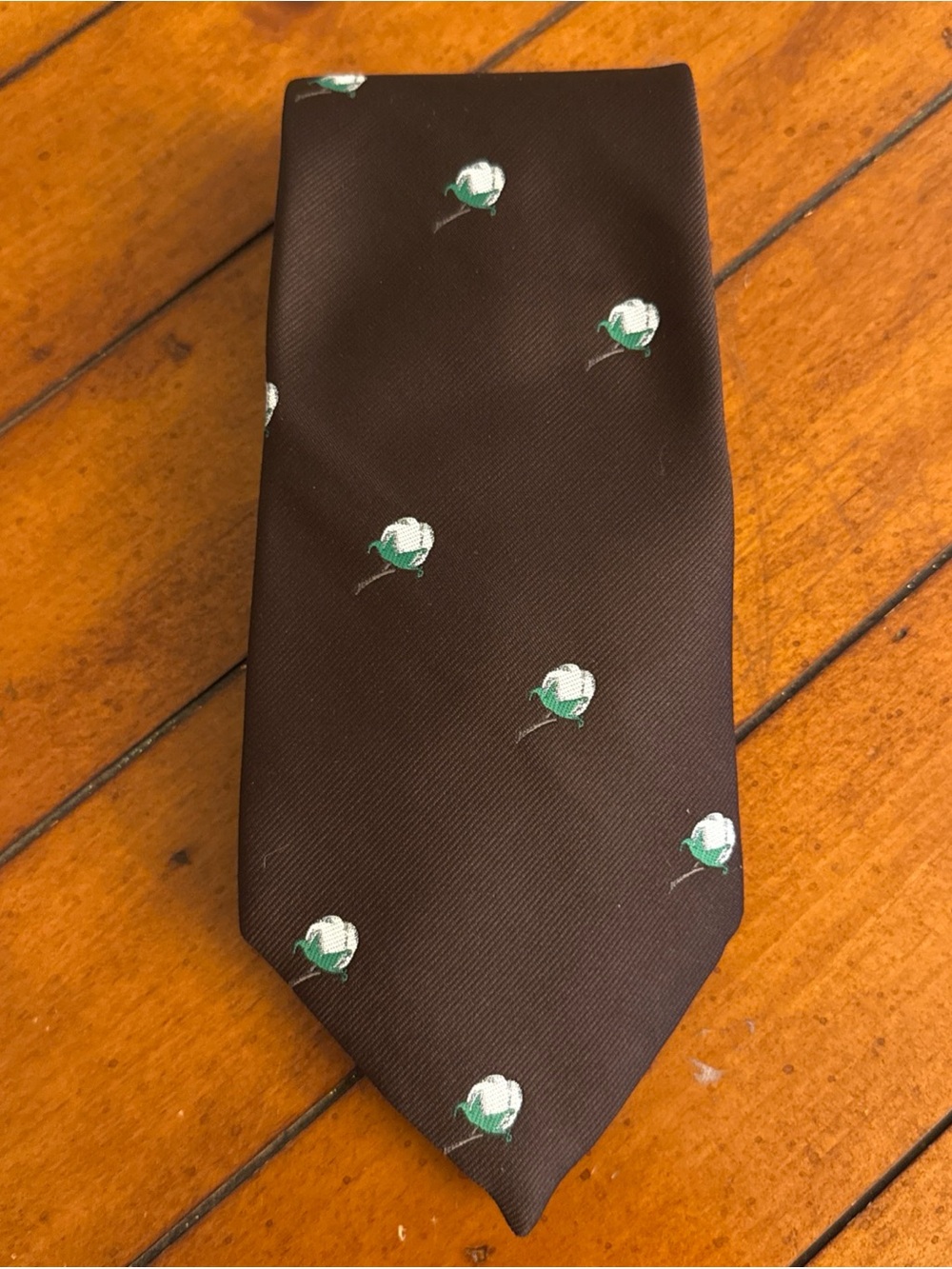 Rivets Of Boston Custom Tailored Cotton  Bolls Themed Men’s Necktie